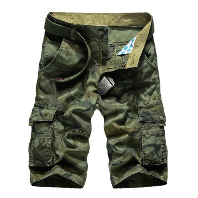 LETSQK Mens Relaxed Fit Lightweight Multi Pocket Solid Casual Cargo Shorts