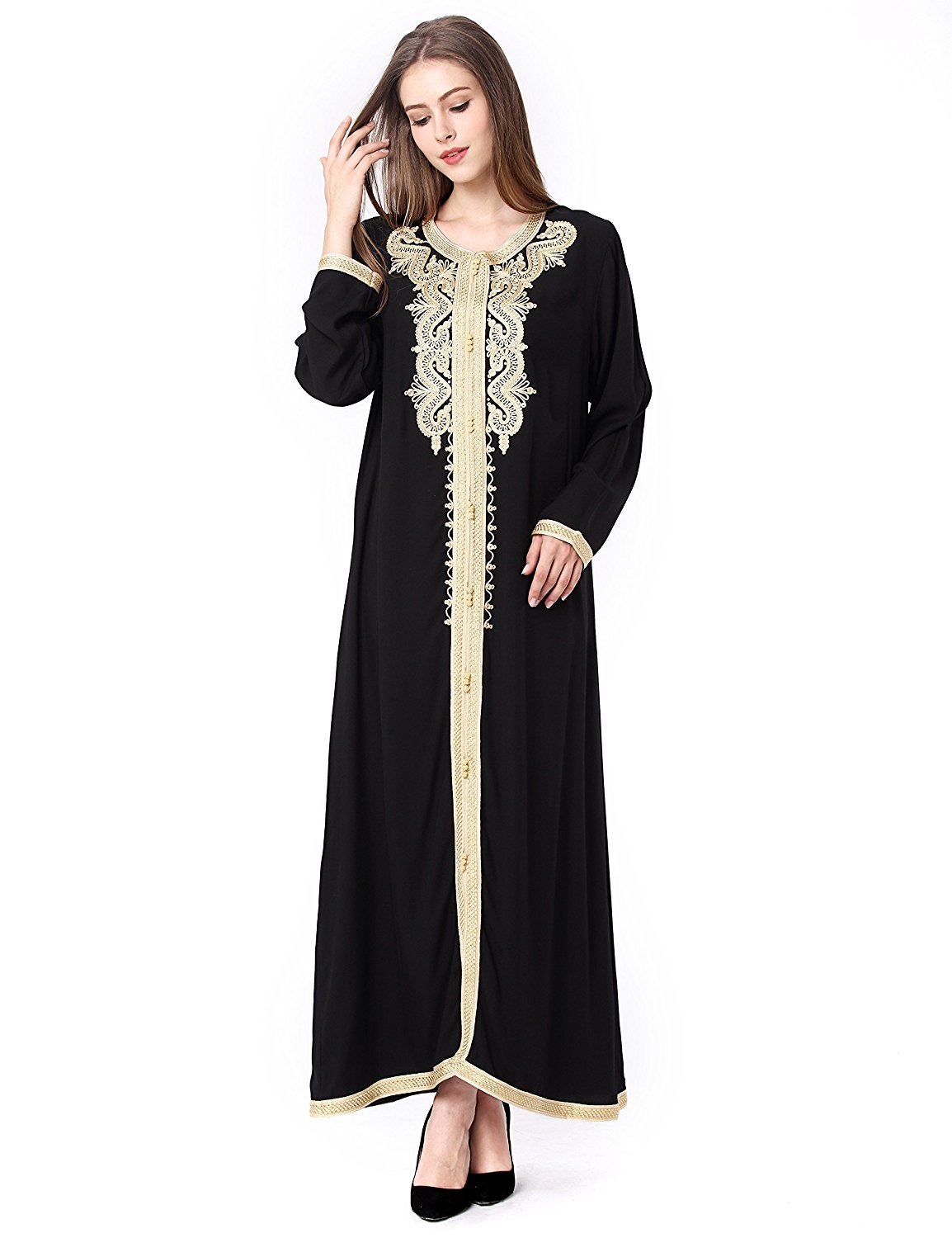 Muslim Dress Dubai Kaftan For Women Long Sleeve Long Dress Abaya Islamic Clothing Girls Arabic