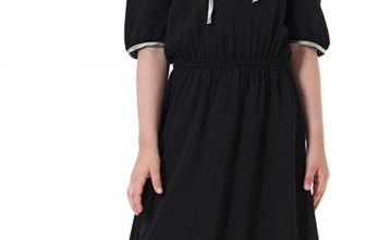 Ababalaya Muslim Islamic Girls Cute Lace-up Bow Neck Short Sleeve Solid Long Maxi Dress