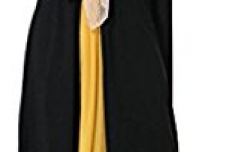 Ababalaya Women’s Elegant Modest Muslim Islamic Full Length Block Color Embroidery Runway Abaya Dress Ababalaya