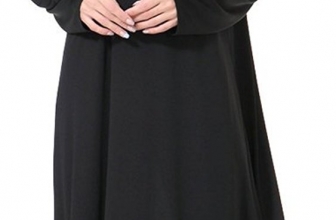 Ababalaya Women’s Elegant Modest Muslim Islamic Full Length Overhead Traditional Runway Abaya Dress Ababalaya