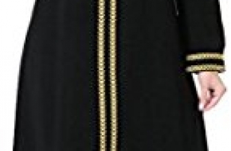 Ababalaya Women’s Elegant Modest Muslim Islamic Full Length Round Neck Embroidery Runway Abaya Dress Ababalaya