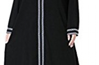 Ababalaya Women’s Elegant Modest Muslim Islamic Full Length Round Neck Embroidery Runway Abaya Dress Ababalaya