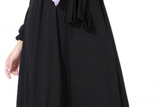 Ababalaya Women’s Elegant Modest Muslim Islamic Full Length Solid Milk Silk Runway Abaya Dress Ababalaya