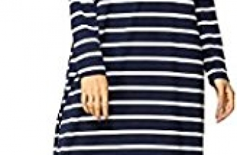 Ababalaya Women’s Loose Soft O-Neck Full Length Stripe Batwing Sleeve Muslim Dress Pajamas Ababalaya