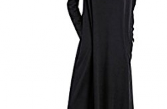 Ababalaya Women’s Loose Turtleneck Long Sleeve Abaya Maxi Dress for Muslims Ababalaya