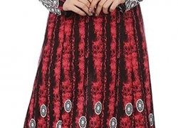 Ababalaya Women’s Modest Muslim Islamic O-Neck Long Sleeve Boho Print Long Maxi Abaya Dress