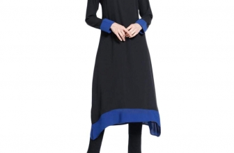 abcnature Women’s Muslim Women Islamic Splice Pure Color Plus Size Middle East Long Dress