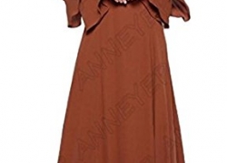 Abetteric Womens Crew-Neck Loose Fit Muslim Abaya Middle East Dresses