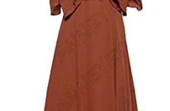 Abetteric Womens Crew-Neck Loose Fit Muslim Abaya Middle East Dresses