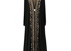Abetteric Women’s Long Sleeve Muslim Dress Relaxed Maxi Dress
