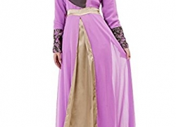 Aivtalk Women Muslim Floral Chiffon Long Sleeves Maxi Abaya Party Dress Aivtalk