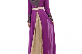 Aivtalk Women Muslim Floral Chiffon Long Sleeves Maxi Abaya Party Dress