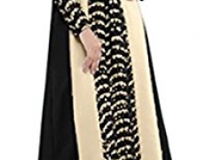 Alion Women’s Lace Kaftan Color Block Islamic Abaya Jilbab Muslim Dress Alion