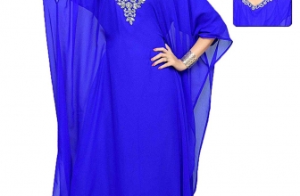 ANIIQ Women Farasha Muslim Islamic Red Georgette Embroidered Embelished Long Kaftan Dress SNM 674 Free