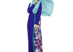 Aro Lora Women’s Islamic Floral Abaya Apparel Jilbab Muslim Dress Kaftan