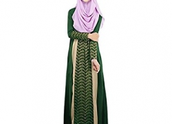 Aro Lora Women’s Lace Kaftan Color Block Islamic Abaya Jilbab Muslim Dress Aro Lora