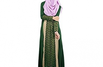 Aro Lora Women’s Lace Kaftan Color Block Islamic Abaya Jilbab Muslim Dress Aro Lora