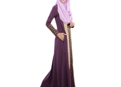 Aro Lora Women’s Lace Kaftan Color Block Islamic Abaya Jilbab Muslim Dress Aro Lora