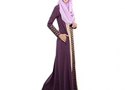 Aro Lora Women’s Lace Kaftan Color Block Islamic Abaya Jilbab Muslim Dress Aro Lora