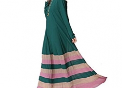 Aro Lora Women’s Vintage Striped Kaftan Abaya Muslim Jilbab Maxi Dress Aro Lora