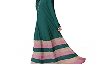 Aro Lora Women’s Vintage Striped Kaftan Abaya Muslim Jilbab Maxi Dress Aro Lora