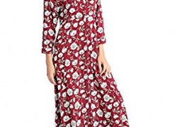 Baya Boho style long sleeve maxi dress for women shirt dresses Floral Print Vintage muslim robe kaftan Baya