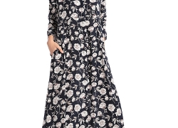 Baya Boho Style Long Sleeve Maxi Dress For Women Shirt Dresses Floral Print Vintage Muslim Robe Kaftan Baya