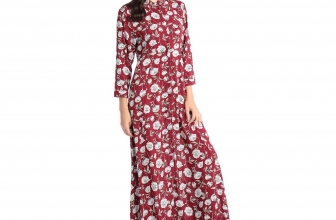 Baya Boho Style Long Sleeve Maxi Dress For Women Shirt Dresses Floral Print Vintage Muslim Robe Kaftan Baya