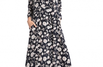 Baya Boho Style Long Sleeve Maxi Dress For Women Shirt Dresses Floral Print Vintage Muslim Robe Kaftan