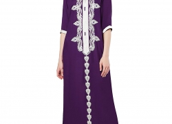 Baya Muslim Dress Dubai Kaftan for Women Half Sleeve Arabic Long Dress Abaya Islamic Clothing Girls Caftan Jalabiya 