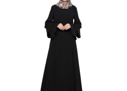 Beautyfine Women Muslim Long Dresses, Solid Elegant Islamic Middle East Dress