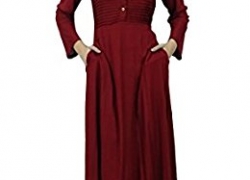 Bimba Women’s Long Sleeve Maxi Mandarin Collar Plain Jilbab Dress With Pockets Bimba