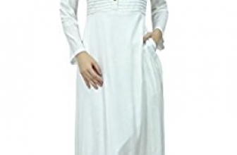 Bimba Women’s Long Sleeve Maxi Mandarin Collar Plain Jilbab Dress With Pockets Bimba