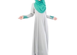 Cocohot Fashionable Muslim Women’s Long Dress Lace Sleeve Dress Islamic Abaya