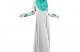 Cocohot Fashionable Muslim Women’s Long Dress Lace Sleeve Dress Islamic Abaya