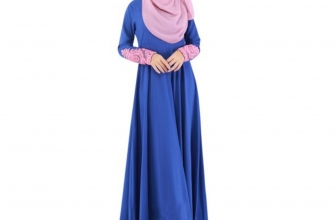 Cocohot Fashionable Muslim Women’s Long Dress Lace Sleeve Dress Islamic Abaya