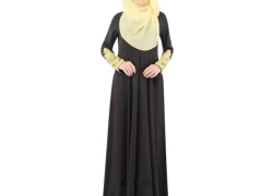 Cocohot Fashionable Muslim Women’s Long Dress Lace Sleeve Dress Islamic Abaya Cocohot
