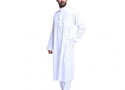 Cocohot Muslim Men’s National Costume Arab Men’s Robes Muslim Dress Islamic Robes Abaya Cocohot