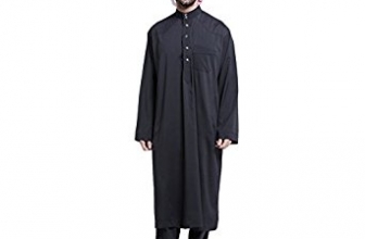 Cocohot Muslim Men’s National Costume Arab Men’s Robes Muslim Dress Islamic Robes Abaya Cocohot