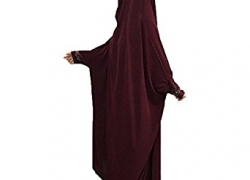 Cogongrass Women’s One-piece Prayer Dress Prayer Garment Abaya Jellaba Islamic Clothing Hijab for Hajj Umrah Cogongrass