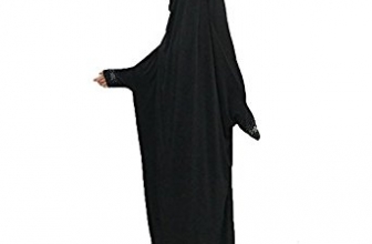 Cogongrass Women’s One-piece Prayer Dress Prayer Garment Abaya Jellaba Islamic Clothing Hijab for Hajj Umrah Cogongrass