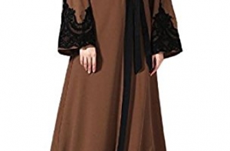 CrazyDay Women’s Long Sleeve Fit Plus-Size Solid Muslim Evening Dresses CrazyDayWomen