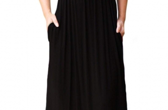 DEARCASE Women Short Sleeve Loose Plain Maxi Dresses Casual Long Dresses with Pockets