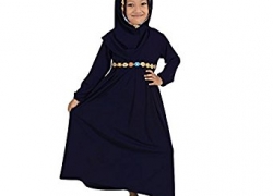 EITC Children Girls Muslim Dress Long Sleeves Skit Kids Long Dress Black/Green/Purple Suitable for 1-6 Years EITC