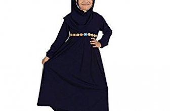 EITC Children Girls Muslim Dress Long Sleeves Skit Kids Long Dress Black/Green/Purple Suitable for 1-6 Years EITC