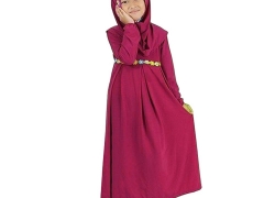 EITC Children Girls Muslim Dress Long Sleeves Skit Kids Long Dress Black/Green/Purple Suitable for 1-6 Years