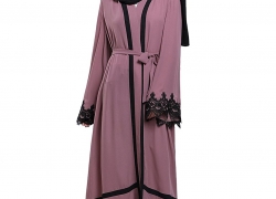 Fancyqube Women’s Elegant Muslim Kaftan Dubai Islamic Abayas Long Sleeve A Line Maxi Dress Fancyqube