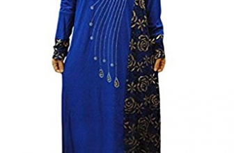 Freely Women’s Casual Loose Fit Islamic Muslim Abaya Floral Long Dress FreelyWomen