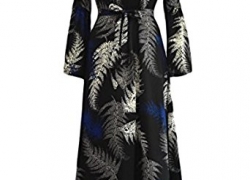 Fseason-Women Islamic Painting Plus-Size Muslim Loose Tunic Dress Fseason-Women